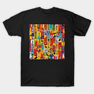 Colorful Guitars Collage T-Shirt